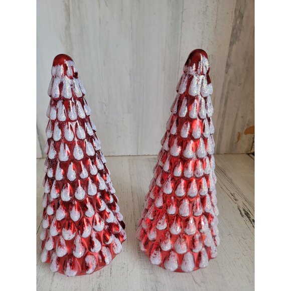 diamond star glass glitter red tree figure set home decor unique - Picture 4 of 6